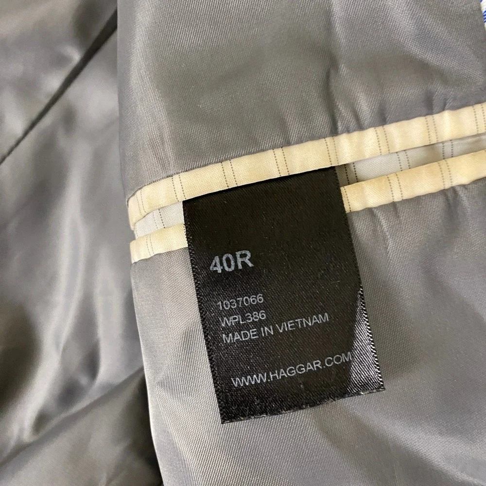 Haggar Suit Two Piece Mens 40x36W‎ Classic Fit Gray Jacket Pants Set Business